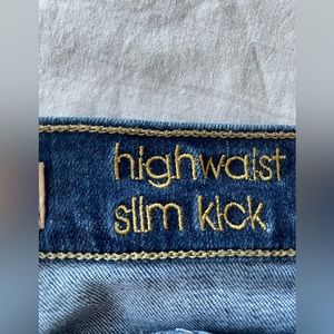 7 for all mankind high waisted slim kick jeans